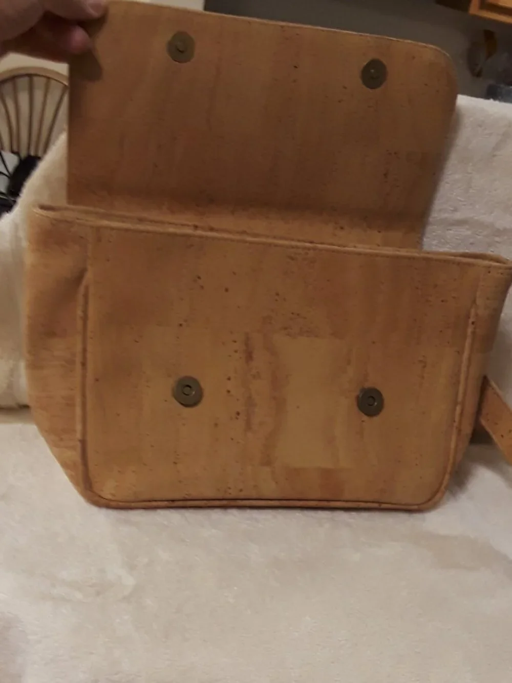 Natural Cork Portugal Convertible Satchel Crossbody Bag Top Handle and Strap EUC